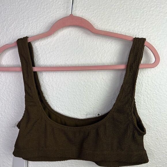 Good American ribbed mocha bikini top size 5/6 (xl-2x) - Picture 1 of 4